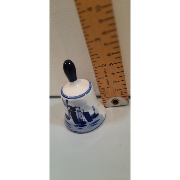 Vintage Delft Blue Bell, Hand Painted Holland Small Bell 3" tall - Picture 7 of 7